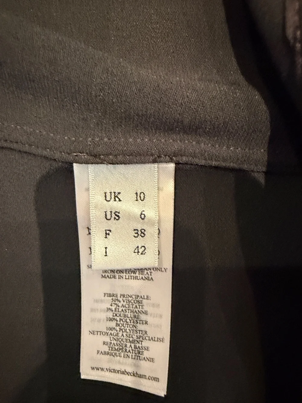 Victoria Beckham black patch pocket crepe shirt size 6 U.S. or 10 U.K. - Picture 6 of 8